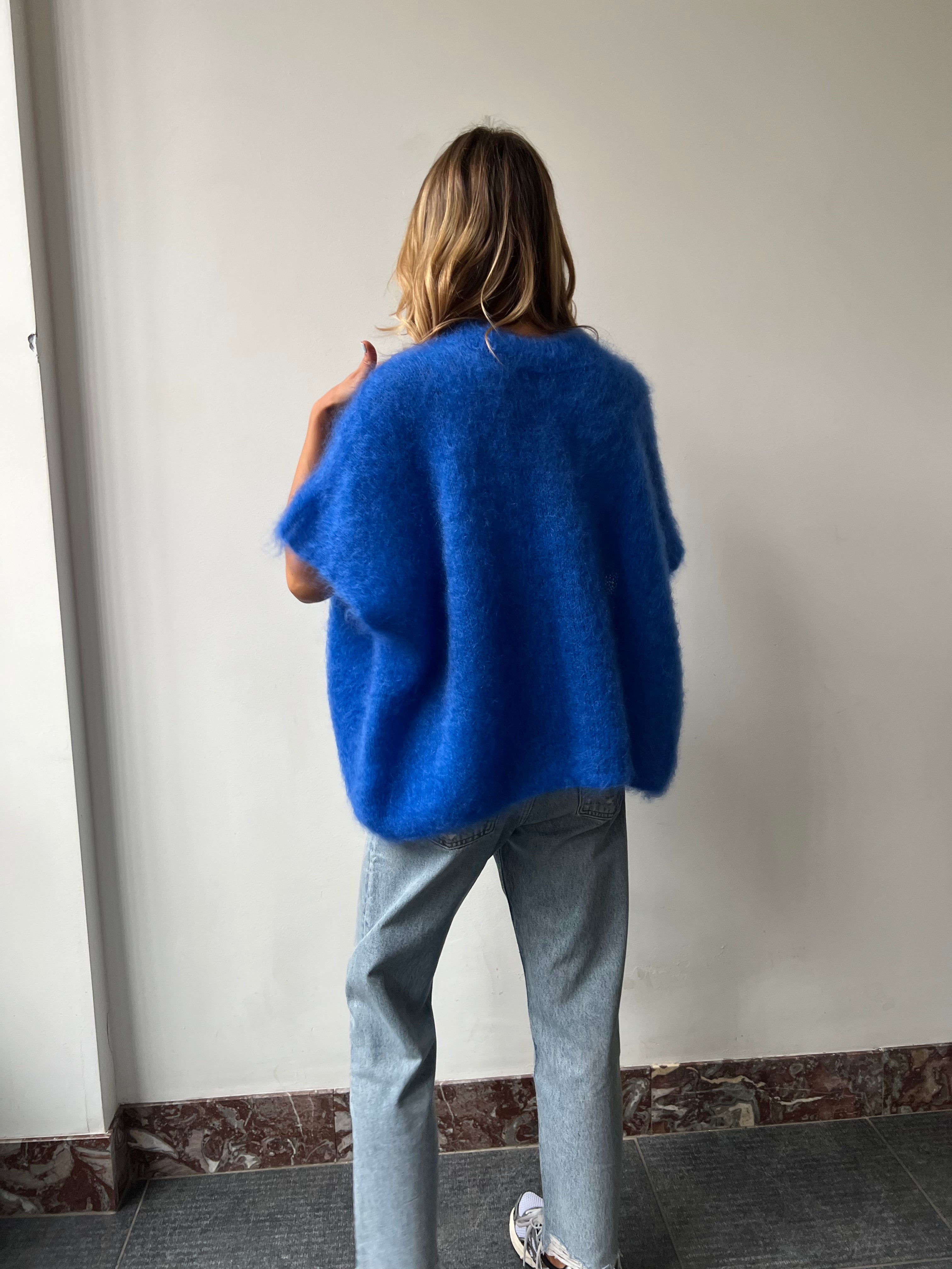 Pull mohair bleu Klein www.judestudio.be